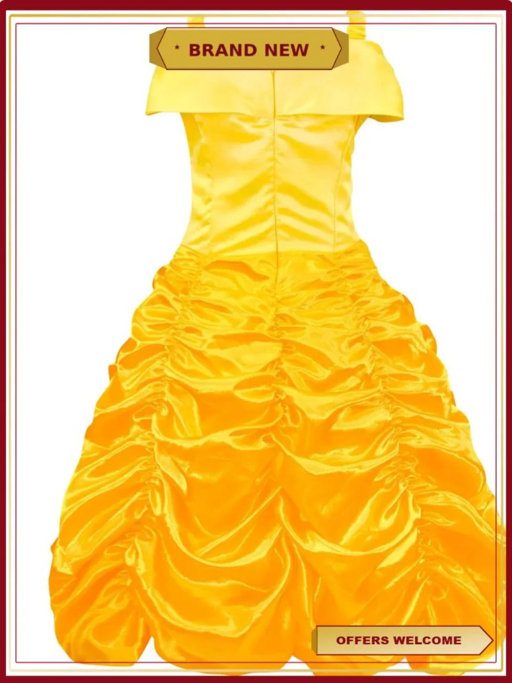 Princess Dress Off Shoulder Layered Costume for Little Girl Halloween Cosplay